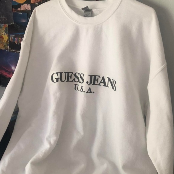 Guess Tops - Guess jeans white crewneck vintage